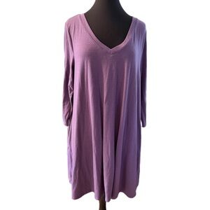 Zenana Premium Pocket Tunic Dress – 2X Purple